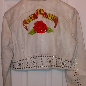 Wilson's Leather Guns N Roses White Leather Jacket
